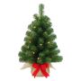 Artificial Christmas tree WARSZAWA, natural jute sack, LEDs, 60cm, Ø40cm
