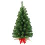 Artificial Christmas tree WARSCHAU, jute sack, red bow, LEDs, 35"/90cm, Ø20"/50cm