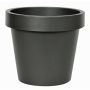 Planter VOTHY of plastic, mat black, 7.1"/18cm, Ø8"/20cm