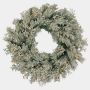 LUND decorative winter wreath, frosted, LEDs, green, Ø60cm