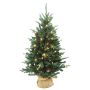 Artificial fir tree HANKO, LEDs, jute bag, 4ft/120cm, Ø30"/75cm