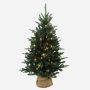 Artificial fir tree HANKO, LEDs, jute bag, 35"/90cm, Ø24"/60cm