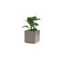 Square planter NASTASJA made of recycled plastic, with water reservoir, casters, taupe, 16"x16"x15"/39,5x39,5x38cm, 35L