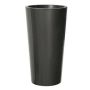 Tall round plant vase THERESITA made of plastic, with insert, watering set, anthracite, 30"/75cm, Ø16"/40cm