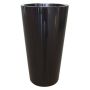 Tall round plant vase THERESITA made of plastic, with insert, watering set, black, 30"/75cm, Ø16"/40cm
