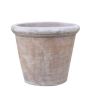 VIRELY terracotta plant pot, handmade, patinated, brown, 33 cm, Ø36 cm