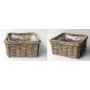 Square flower basket RULANA made of rattan, brown, 12"x12"x6"/30x30x15cm