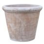 VIRELY terracotta plant pot, handmade, patinated, brown, 41 cm, Ø46 cm