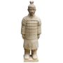LILORA samurai warrior garden figure, terracotta, handmade, patinated, beige, 33 x 26 x 95 cm