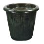 ELVORN terracotta plant pot, glazed, colour gradient, jade green, 52 cm, Ø55 cm