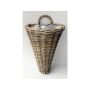 Rattan wall basket ROMELA, brown, 11"x9"x17"/28x24x42cm