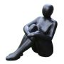 VUNKY garden figurine of a woman, made from fibre-reinforced terrazzo, black, 53 x 27.5 x 56.5 cm