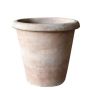 ELVORN terracotta plant pot, handmade, patinated, brown, 40 cm, Ø42 cm