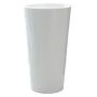Tall round plant vase THERESITA made of plastic, with insert, watering set, white, 24"/61,5cm, Ø13"/33cm