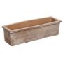Rectangular MUNJER terracotta planter, with rim, handmade, patinated, brown, 24"x8"x6.7"/62x20x17cm