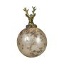 NUMI glass Christmas bauble, stag, antique gold, Ø10cm