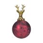 NUMI glass Christmas bauble, stag, antique red, Ø8cm