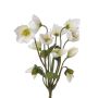 Decorative Christmas rose HALLA on spike, white, 12"/30cm, Ø 2.8"/7cm