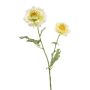 Artificial ranunculus flower LOLYN, green and cream, 65cm