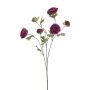 Artificial ranunculus DAVELLA, dark violet, 31"/80cm