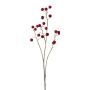 Artificial ornamental apple branch GRULNE with fruits, red, 37"/95cm