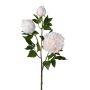 Artificial peony branch CRUNT, white, 33"/85cm