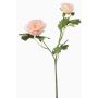 Artificial ranunculus flower branch FLORANCE, pink-salmon, 18"/45cm