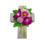 Artificial flower arrangement: Gerbera, orchid, Allium ANSGAR, plant cross, pink-pink, 20x15x9cm