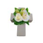 Decorative arrangement: rose, orchid, hops ‘ARIADNA’, plant cross, white, 20x15x9cm