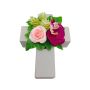 Decorative arrangement: rose, orchid, hops ‘ARIADNA’, plant cross, pink-rose, 20x15x9cm