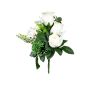 Decorative flower arrangement: rose, ranunculus, allium HOKUNA, stem, cream, 27cm, Ø20cm
