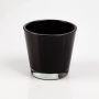 Flower pot/tea light holder RANA, black, 3.94" x 5.12" x 5.51" / 10x13x14cm