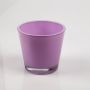 Flower pot/tea light holder RANA, lavender, 3.94" x 5.12" x 5.51" / 10x13x14cm