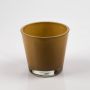 Flower pot/glass tea light RANA, ochre, 3.94" x 5.12" x 5.51" / 10x13x14cm