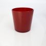 Big glass container/ flower pot ALENA, red, 7.5" / 19cm, Ø7.3" / 18,5cm