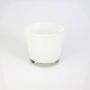 Big glass container/ flower pot ALENA, white, 4" / 10,5cm, Ø 5" / 11,5cm