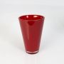 Conical glass vase ANNA EARTH, red, 8.3" / 21cm, Ø 5,5" / 14cm
