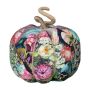 AKUNA decorative cotton pumpkin, handmade, peacock motif, multicoloured, Ø18cm