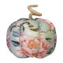 AKUNA decorative cotton pumpkin, handmade, butterfly and bird motif, multicoloured, Ø18cm