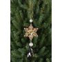 Acrylic hanging ornament Ice flower ZERA, drops, glitter, green-gold, 6.3"/16cm, Ø2.4"/6cm