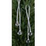 Christmas hanging ornament Cord TAYLER with acrylic balls, silver, 16"/40cm, Ø1.2"/3cm