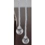 Christmas hanging ornament Cord TAYLER with acrylic balls, silver, 16"/40cm, Ø1.2"/3cm