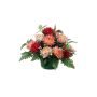 Decorative floral arrangement with ranunculus and WIEBKE summer aster, decorative pot, pink-pink-cream, 26cm, Ø30cm