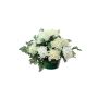 Artificial flower arrangement: chrysanthemum, gypsophila YASAR, decorative pot, cream, 10"/25cm, Ø12"/30cm
