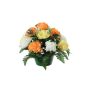 Artificial flower arrangement: chrysanthemum, gypsophila 'YASAR', decorative pot, orange-yellow-cream, 10"/25cm, Ø12"/30cm