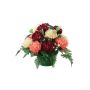 Artificial flower arrangement: chrysanthemum, gypsophila 'YASAR', decorative pot, burgundy-salmon-cream, 10"/25cm, Ø12"/30cm