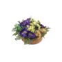 Artificial flower arrangement: anemones and astilbes ‘IGNATIO’ on a platter, purple and yellow, 17 cm, Ø 28 cm