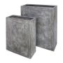 Room divider SUDE, can also be used as a holder for planter boxes, 2 pieces, fibreglass, grey, 24"x9"x28"/60,5x22,5x72cm, 32"x12"x3ft/80,5x30,5x93cm