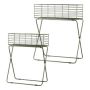 Metal plant stand mesh basket TOMOKO, 2 pieces, moss green, 20"x9"x25"/50x24x64cm, 24"x12"x28"/60x30x72cm