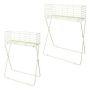Metal plant stand mesh basket TOMOKO, 2 pieces, light green, 20"x9"x25"/50x24x64cm, 24"x12"x28"/60x30x72cm